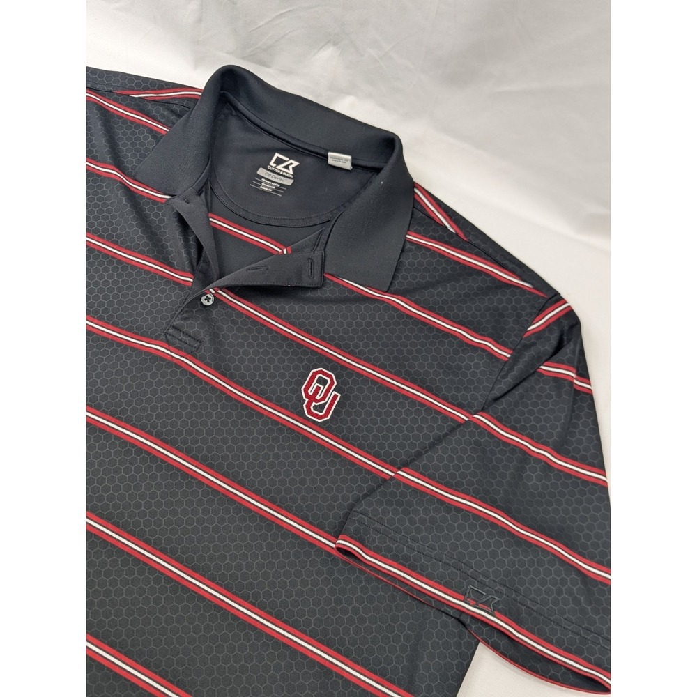Oklahoma‎ University OU Sooners Cutter & Buck Drytec Honeycomb Black Polo XXL